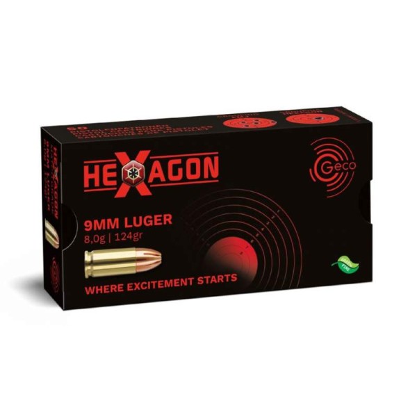 GECO 9X19mm HEXAGON SX 8,03g/124gr 50Stk.