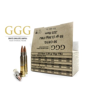 GGG 223 Remington FMJ 3,56g/55gr 1.200Stk.