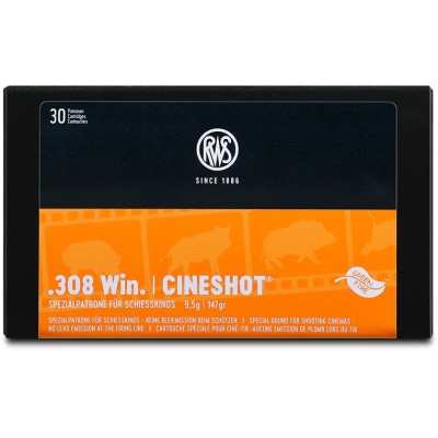 RWS Cineshot 308 Winchester, Spezialpatrone für Schiesskino 9,5g/147gr 30Stk.