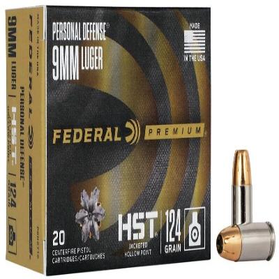 Federal 9X19mm HST JHP personal Defense 124gr 20Stk. Federal 9X19mm HST JHP personal Defense 124gr 20Stk.