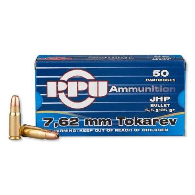 PPU 7,62X25 Tokarev JHP 5,5g/85gr 50Stk. - image