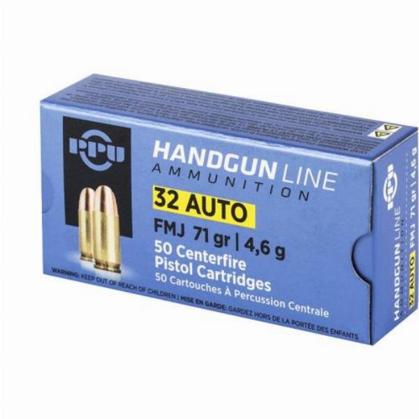 PPU 7,65 Browning / .32 Auto FMJ/VM 4,6g/71gr 50Stk.