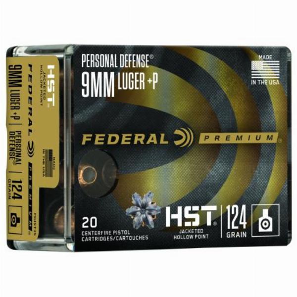Federal 9X19mm Luger+P, HST JHP personal Defense 124gr 20Stk.