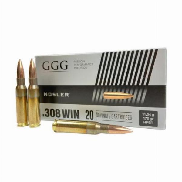 GGG 308 Winchester Nosler 11,33g/175gr 20Stk.