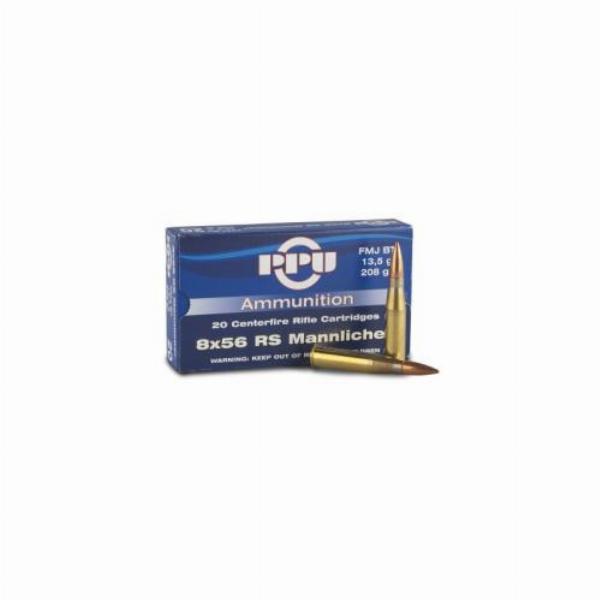PPU 8x56m RS Mannlicher FMJ BT 13,5g/208gr 20Stk.