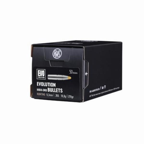 RWS Geschosse 9,3mm/.366 18,8gr/291gr EVO 50Stk.