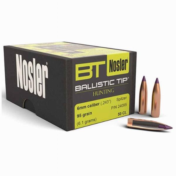 Nosler Geschosse 6mm/.243 95gr Ballistic Tip 50Stk.