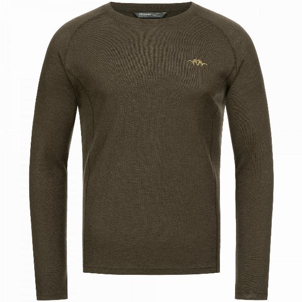 BLASER Herren Merino Base Layer Roundneck Jonar dunkelbraun Medium